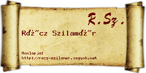 Rácz Szilamér névjegykártya